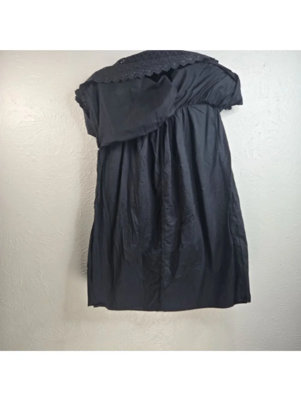 Gap A Line Maxi Skirt 4 Black Cotton Floral Lace Trim Flowy Boho Summer Vacation - Picture 3 of 11